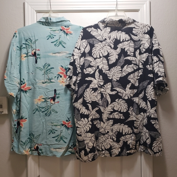Two Old Navy Hawaiian Shirts Size XXL Floral 100% Rayon Soft Beach Wear - Picture 7 of 10